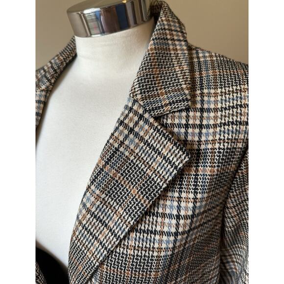 Philosophy Brown Houndstooth Women’s Long Blazer Jacket Size Small Petite - Picture 5 of 9